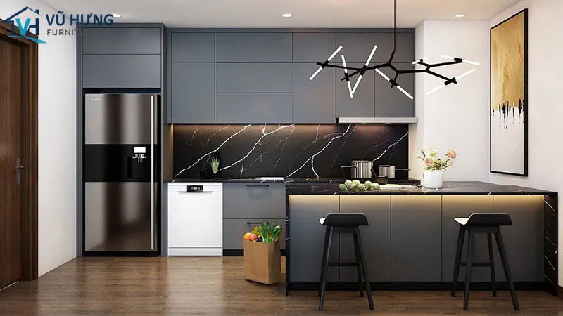 Tủ bếp inox 2 tầng