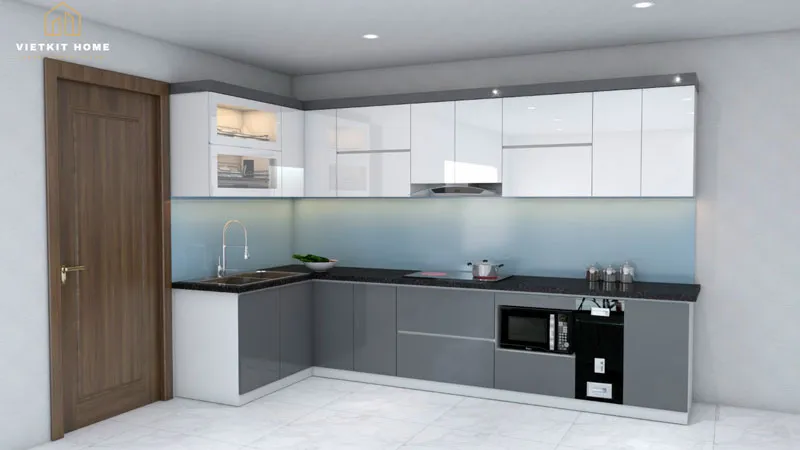 Tủ bếp inox 304 sản xuất công nghiệp Vietkit Home