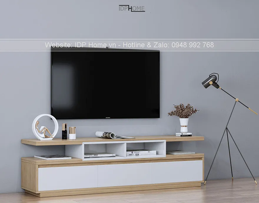 Tủ kệ tivi phòng khách KT6804 với các ngăn kéo lưu trữ tiện lợi