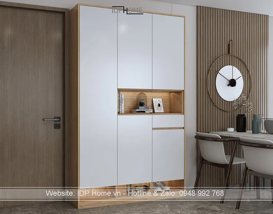 Tủ giầy bằng gỗ cao sát trần TG6812 tối ưu không gian nhỏ