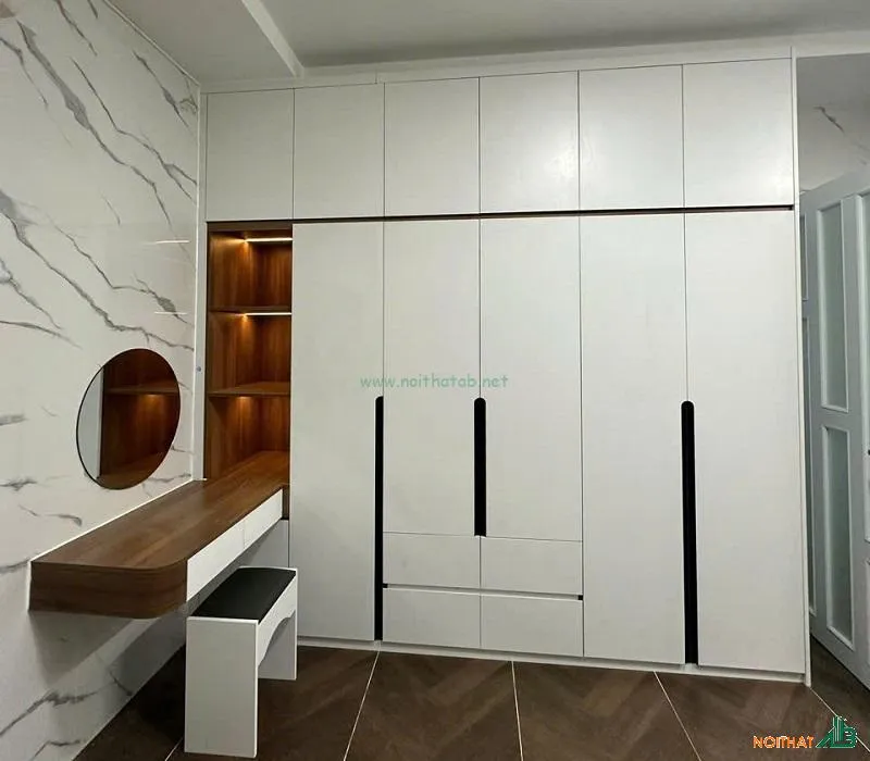 Mẫu tủ quần áo sang trọng hiện đại do Nội Thất AB thi công