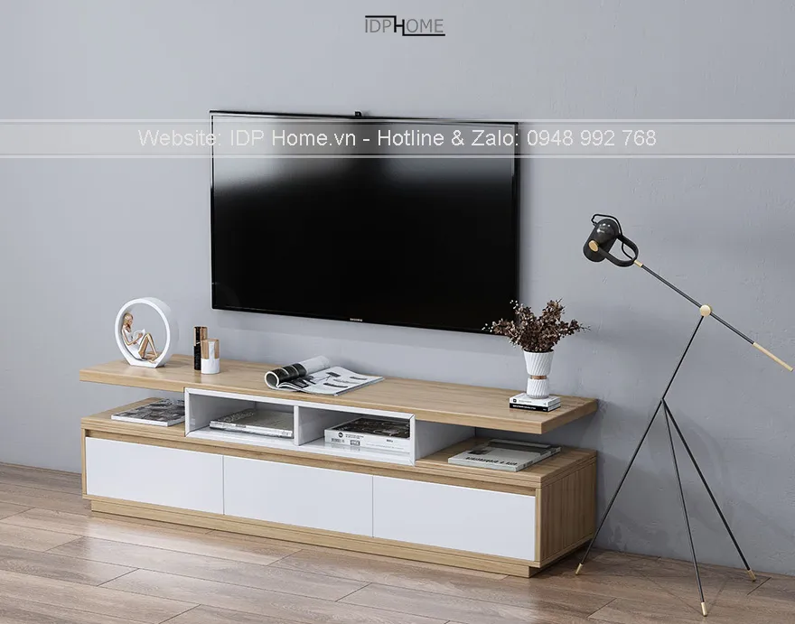 Thiết kế mặt đứng của mẫu tủ để tivi phòng khách KT6804