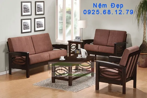 Nệm lót ghế sofa gỗ hiện đại