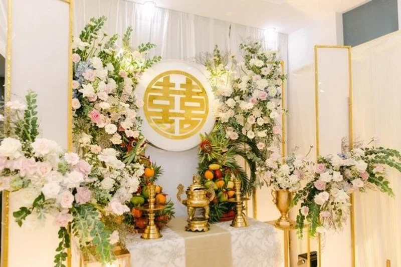 Minh họa bàn thờ gia tiên đám cưới