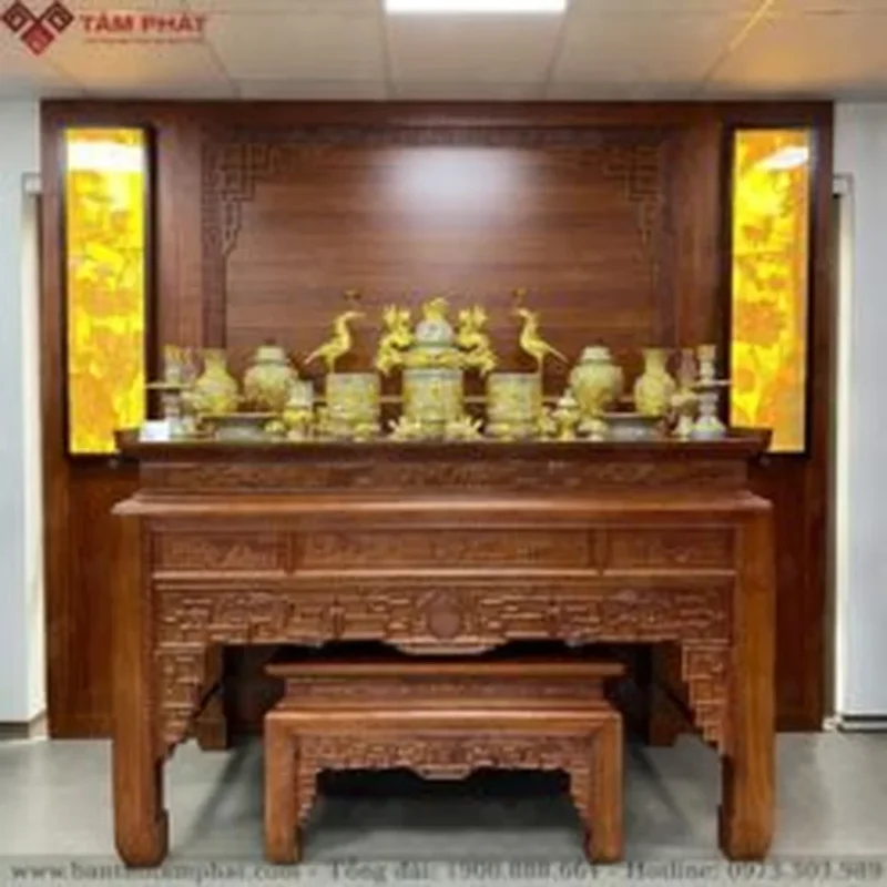 Minh họa Bàn thờ gia tiên mẫu nhị cấp phân tầng Minh họa Bàn thờ gia tiên mẫu nhị cấp phân tầng