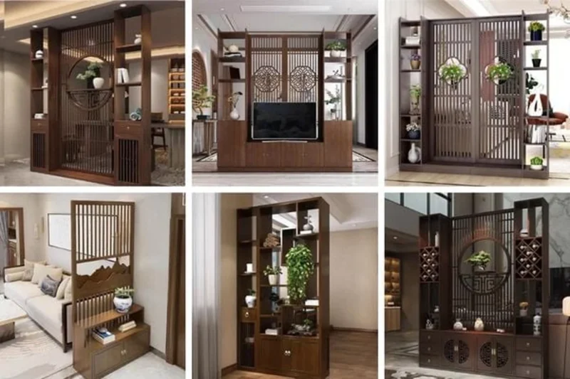 Minh họa vách ngăn kết hợp bàn thờ Minh họa vách ngăn kết hợp bàn thờ