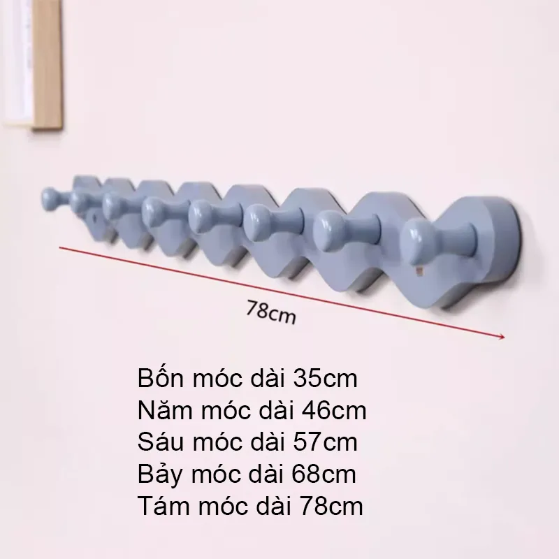 Móc treo áo gắn tường bằng gỗ kiểu Bắc Âu HT7418 6