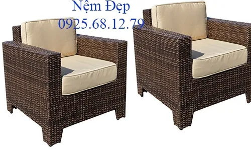 Nệm ghế mây tre ngoài trời