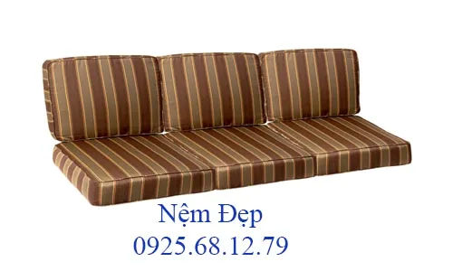 Nệm trải ghế gỗ vải nhung