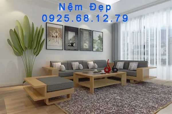 Bán nệm ngồi ghế gỗ vải canvas