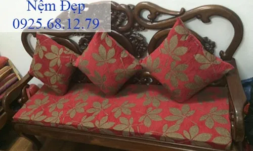Nệm ngồi ghế gỗ hương đục trạc