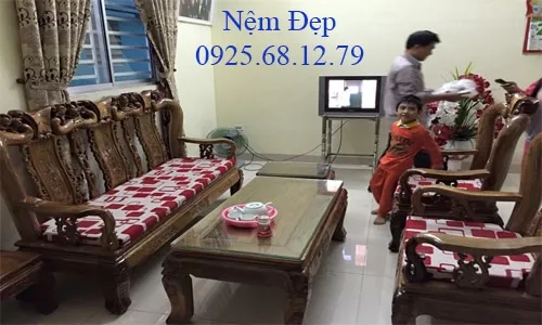 Nệm lót ghế gỗ hương phòng khách