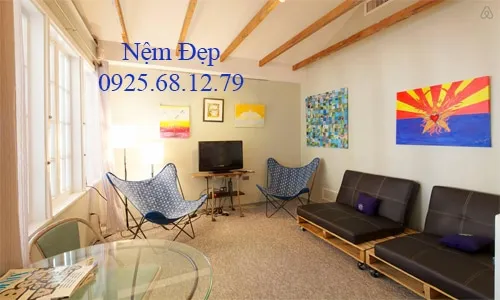 Nệm lót ghế gỗ pallet hiện đại