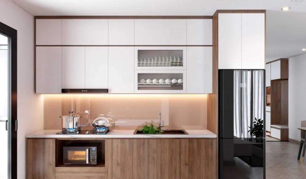 Bếp gỗ công nghiệp hiện đại