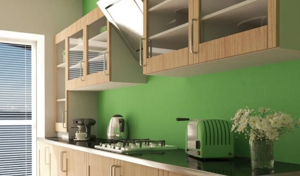 Tủ bếp MDF vân gỗ sồi