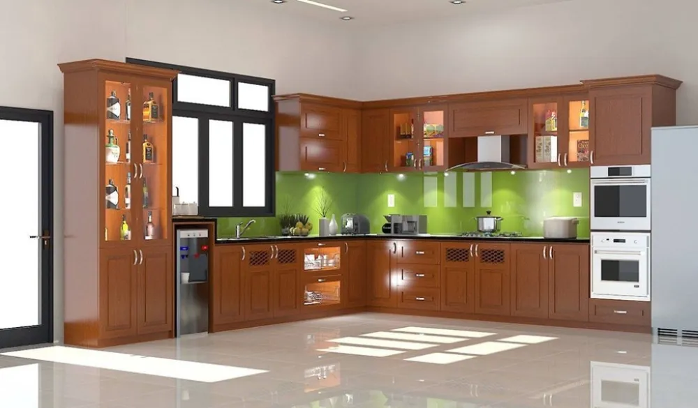 Bếp gỗ sồi tự nhiên