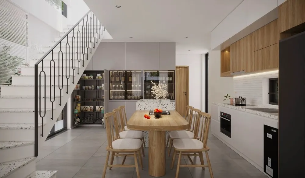 Bếp mở có đảo bếp