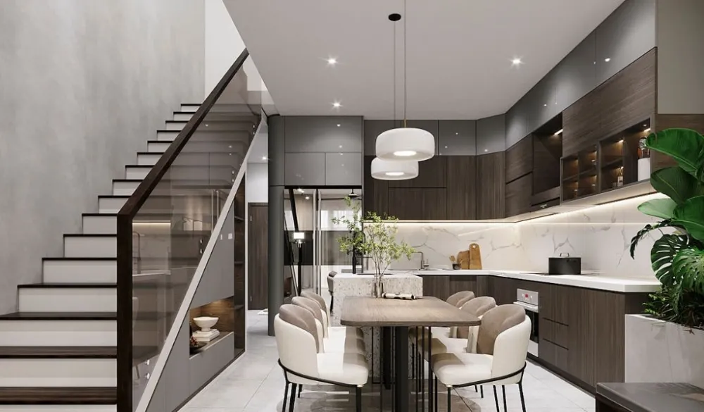 Đảo bếp kiêm bàn ăn