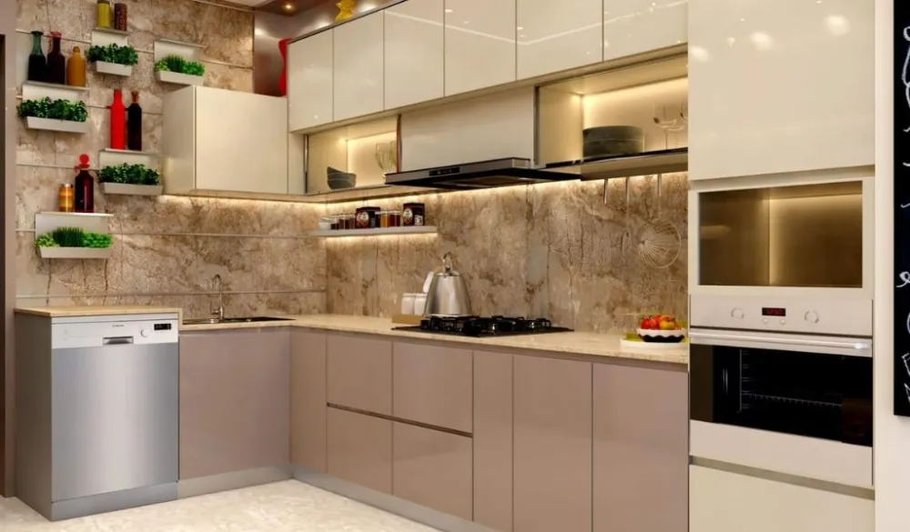 Bếp chữ L góc tường