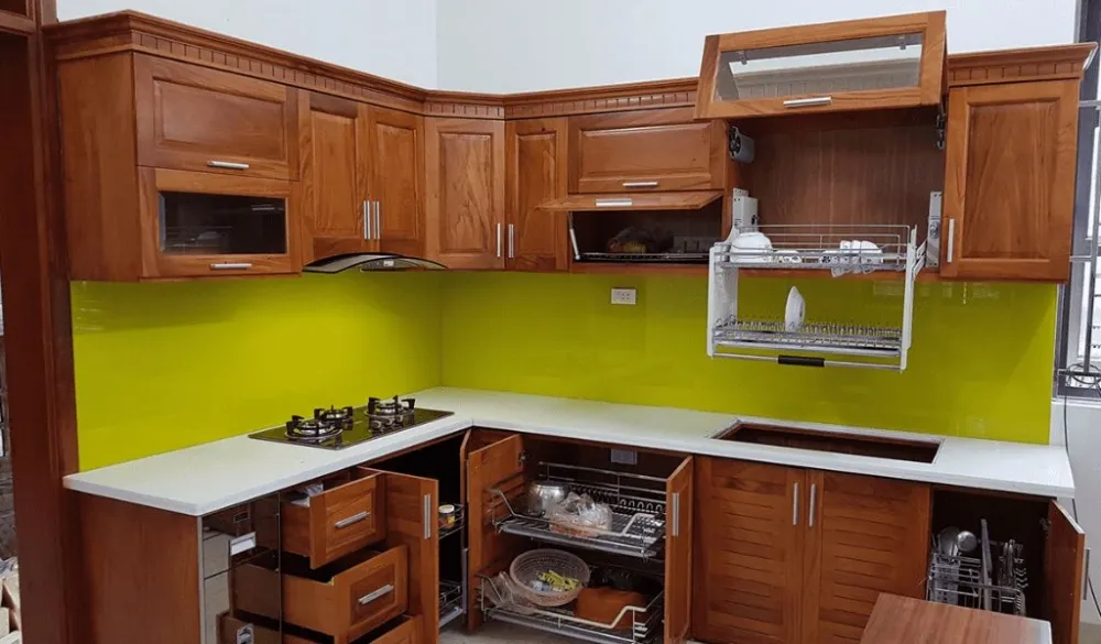 Tủ bếp gỗ công nghiệp cho nhà cấp 4