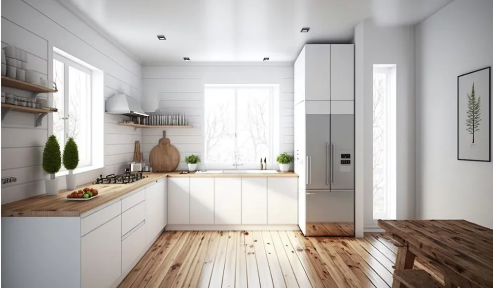 Bếp nhà cấp 4 tận dụng ánh sáng tự nhiên