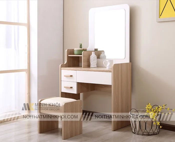 Bàn trang điểm gỗ công nghiệp giá rẻ có thiết kế đa dạng