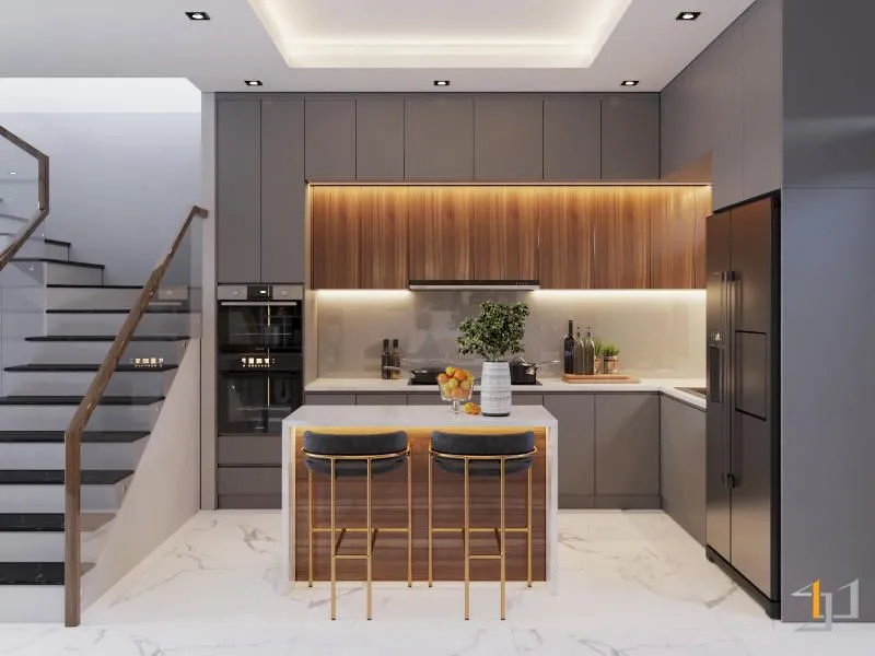 Thiết kế tủ bếp hiện đại ấn tượng