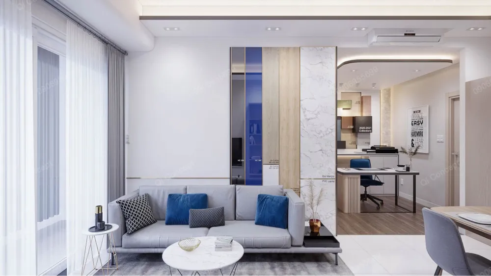 Nội thất phòng khách căn hộ 1 phòng ngủ 40m2 chị n