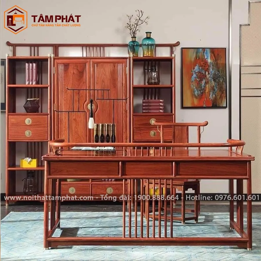 Nội thất phòng trà thời Minh với bộ bàn ghế gỗ phòng khách độc đáo