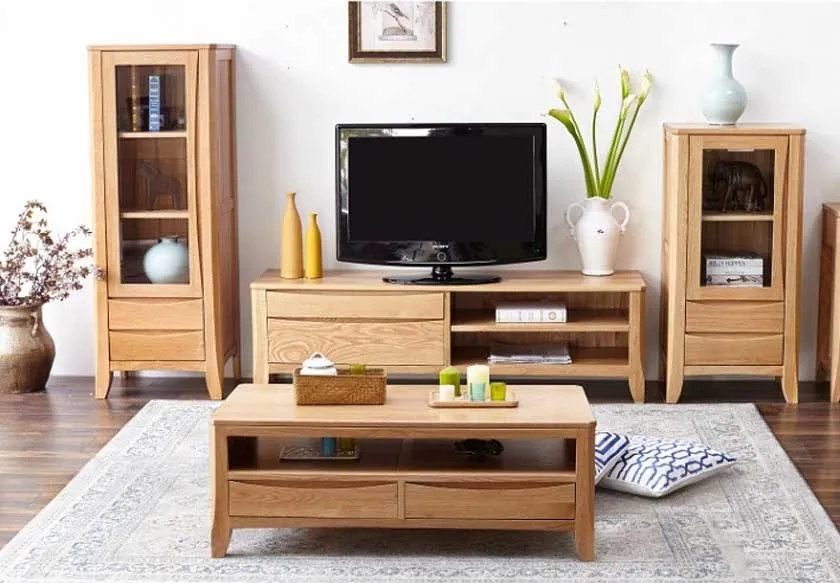 Trang trí phòng khách bằng nội thất gỗ tự nhiên