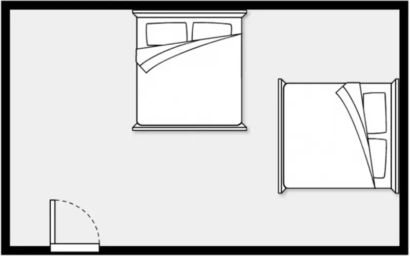 Phía đối diện đầu giường hướng ra phải đảm bảo sự thông thoáng