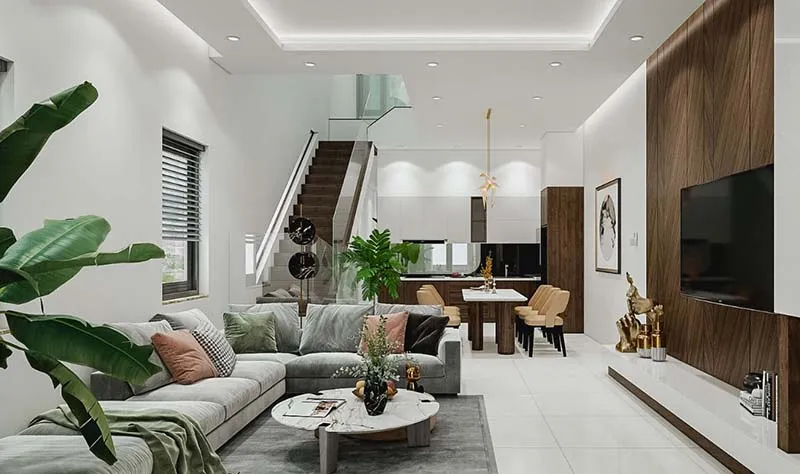 Không gian mở trong nhà ống hiện đại