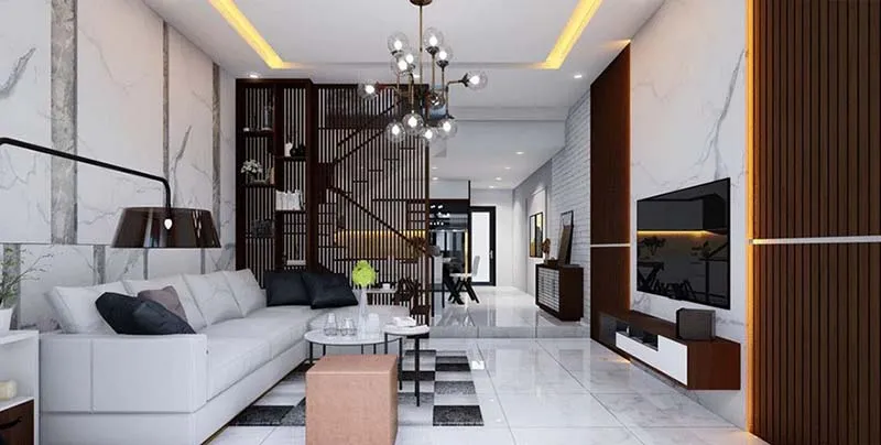 Thiết kế phòng bếp nhà ống 5m có vách ngăn