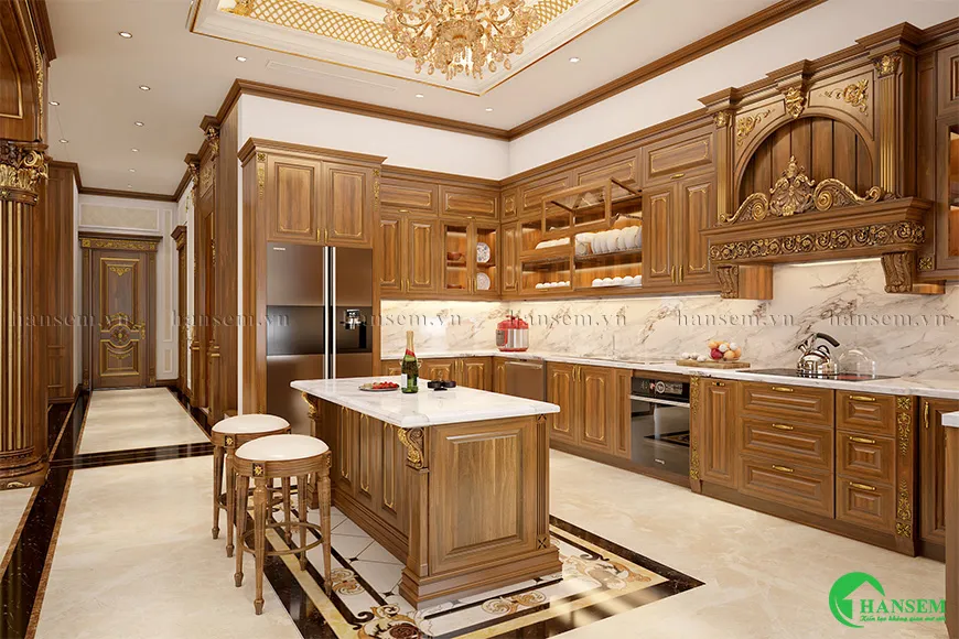 Phòng bếp sử dụng chất liệu cao cấp thu hút sự tò mò