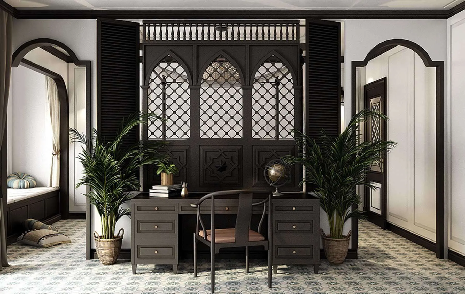 Kết hợp phong cách tropical và indochine mang đến không gian sang trọng