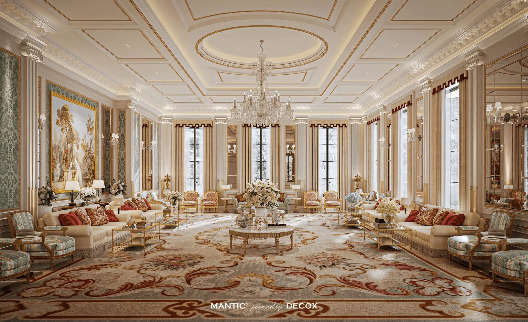 Phòng khách cổ điển sang trọng