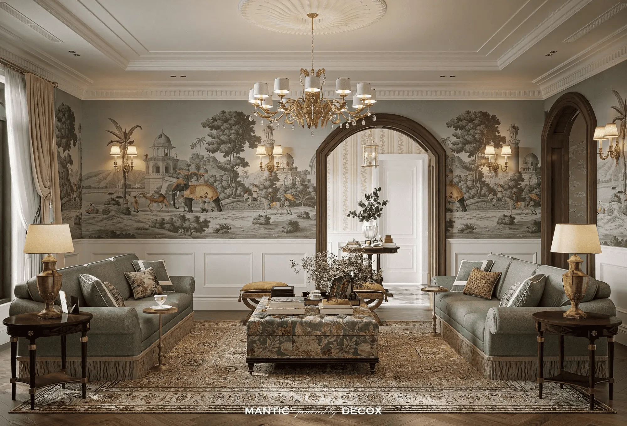 Chi tiết phào chỉ và hoa văn cổ điển