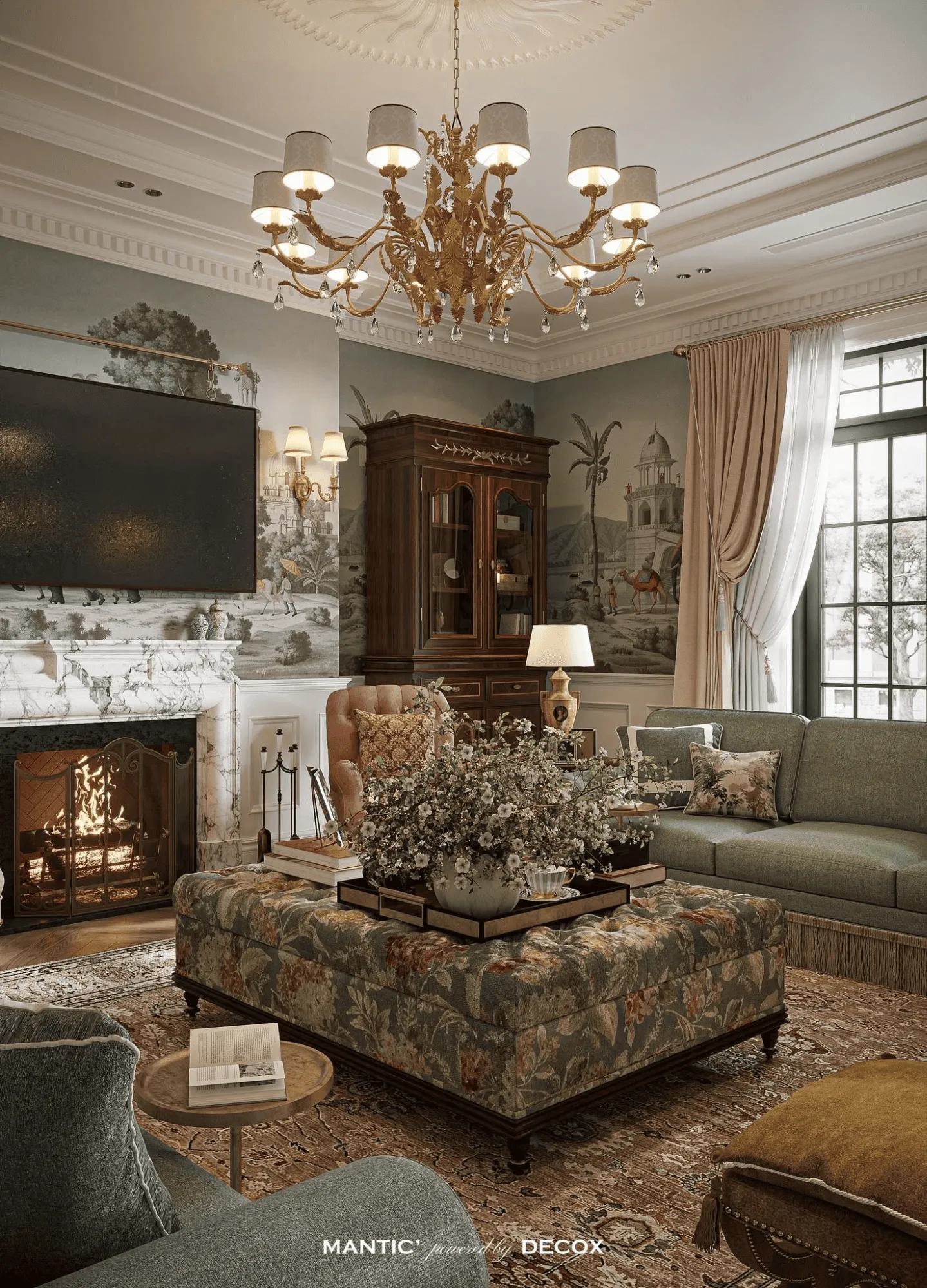 Gương trang trí mạ vàng