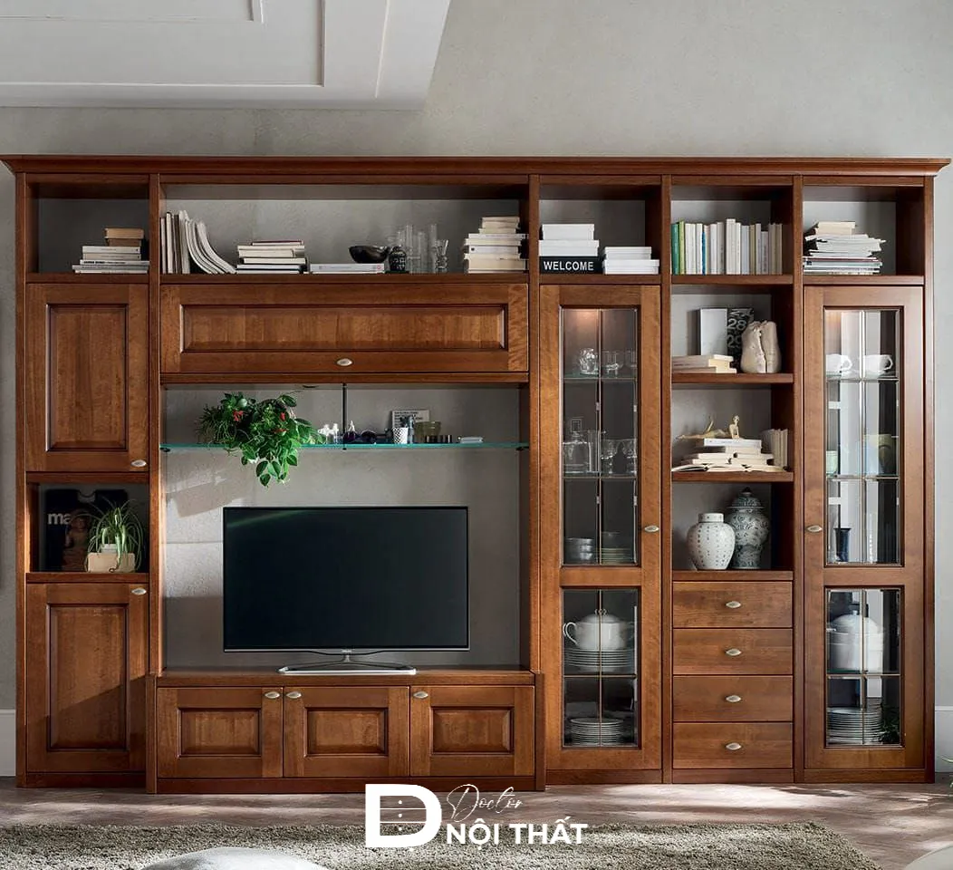 Kệ tivi kết hợp tủ rượu giúp bày trí tiện lợi