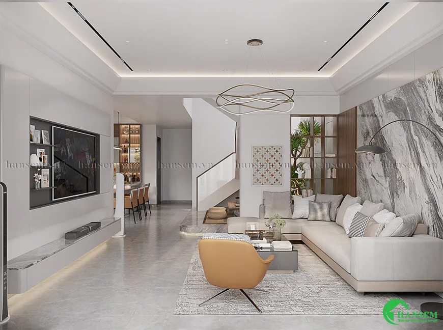 Bên dưới giếng trời có thể là cầu thang và hay nơi trang trí cây xanh, tiểu cảnh mini