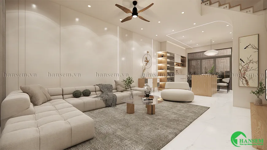 Đặt cây xanh vào trong không gian phòng khách đảm bảo sự thư giãn và dễ chịu