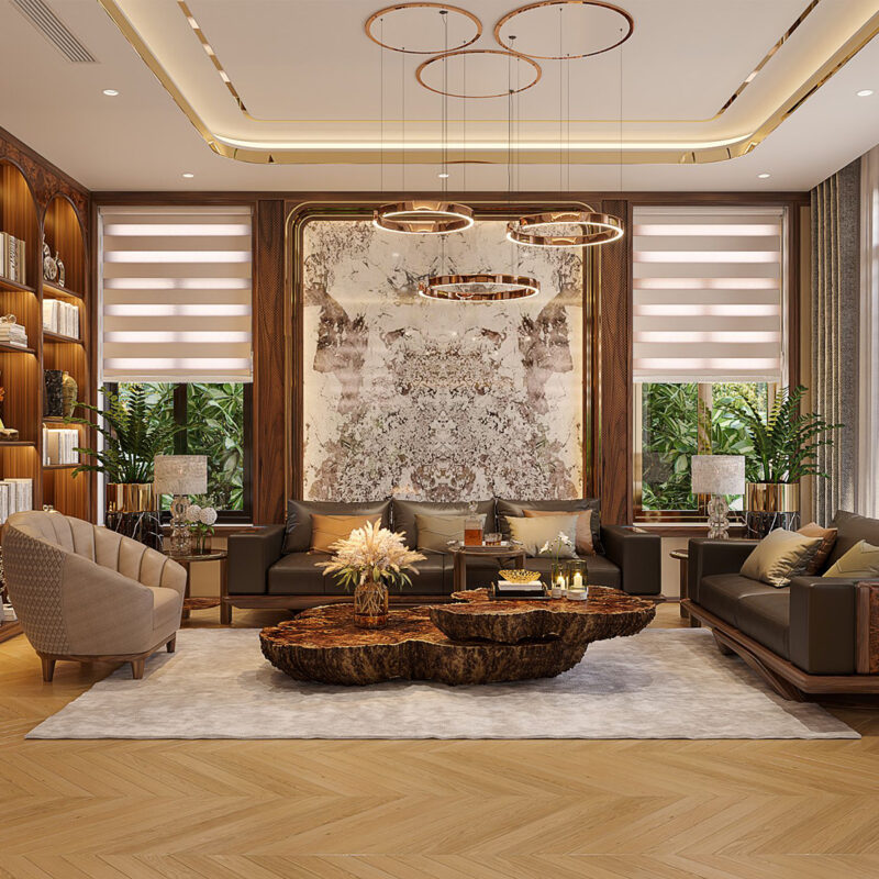 Phòng Khách Gỗ Óc Chó: Biểu Tượng Của Sự Sang Trọng Và Đẳng Cấp Thượng Lưu