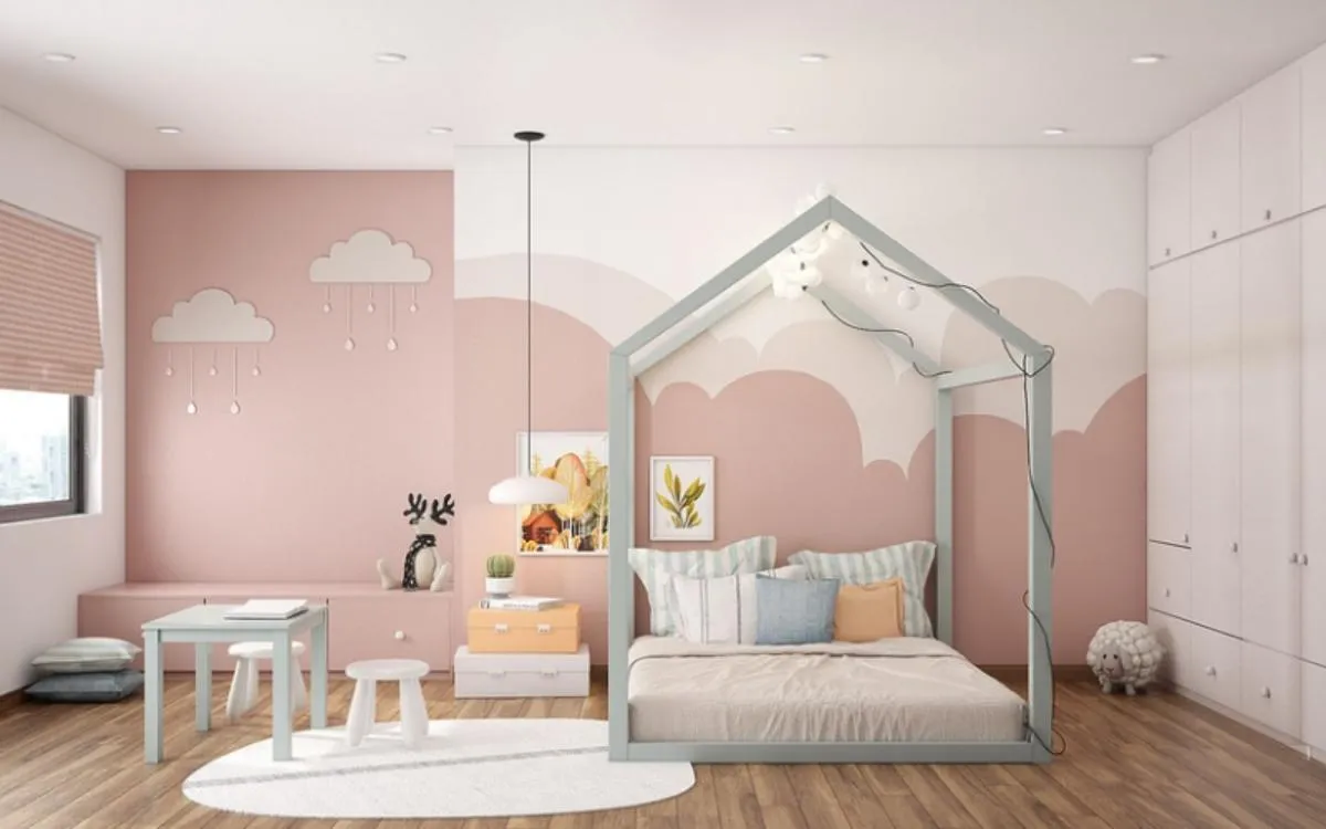 Phòng ngủ bé gái 9 tuổi