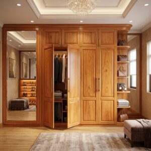 Tủ Áo Gỗ Xoan Đào 4 Cánh