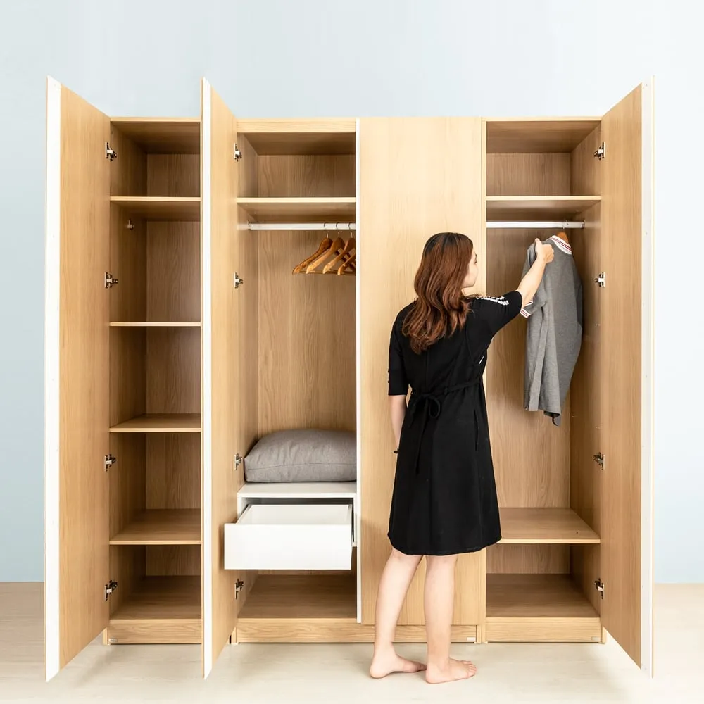 Bộ sưu tập tủ quần áo bốn cánh gỗ tự nhiên cao cấp cho phòng ngủ master