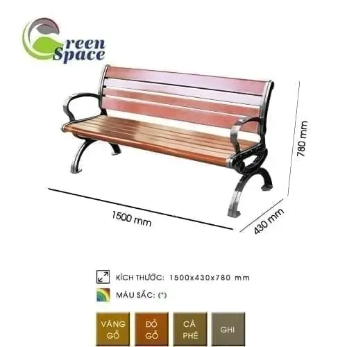 Ghế băng ngoài trời có tựa lưng