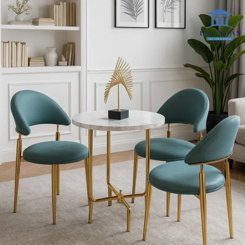 Bộ bàn ghế inox tròn cao cấp cho phòng khách