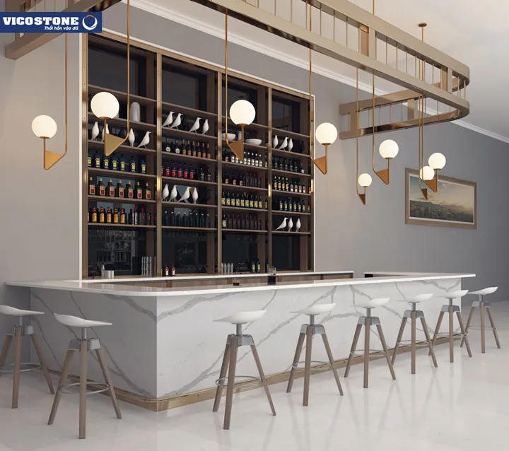 Quầy bar bằng đá trang trí VICOSTONE Arabescato BQ8912