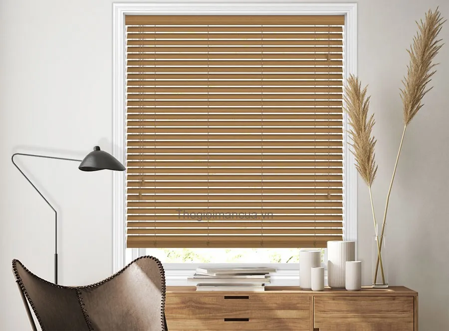 Hệ thống lá gỗ của rèm sáo gỗ tự nhiên được xử lý nhiệt kỹ lưỡng chống cong vênh