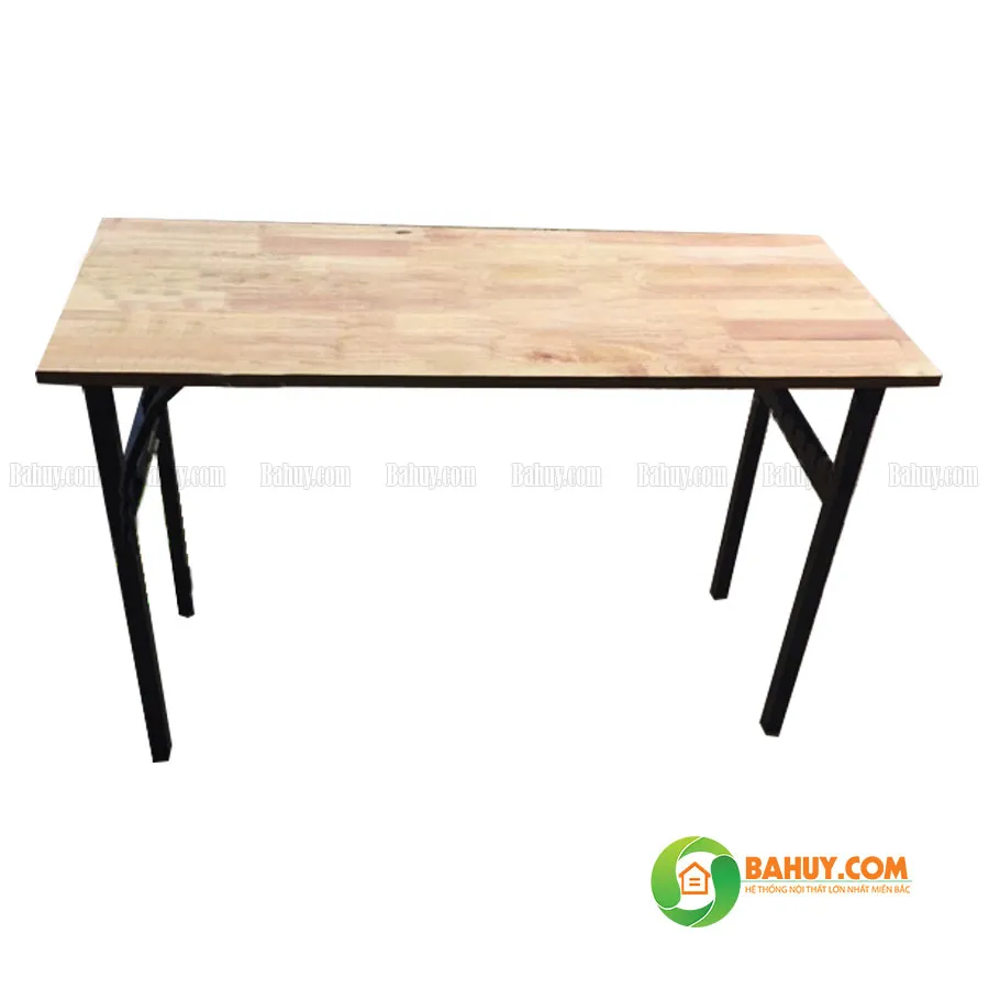 Bàn gấp BNV23CS chân sắt sơn tĩnh điện, mặt gỗ cao su thanh lý
